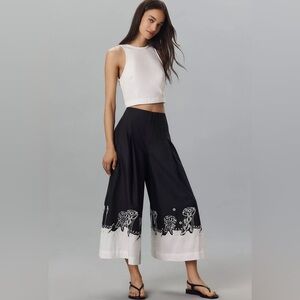 Maeve NWT Pants Jellyfish Skirty Culotte Pants Black White Size 6 Coastal Resort